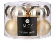 Декорация новогодняя Edelman Стеклянные шары шампань, 10 шт, диам. 6 см