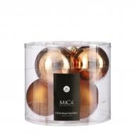 Декорация новогодняя Edelman Стеклянные шары медные, 6 шт, диам. 8 см