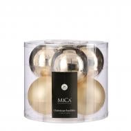 Декорация новогодняя Edelman Стеклянные шары шампань, 6 шт, диам. 8 см