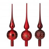 Декорация новогодняя Edelman Верхушка на ёлку, красная, стекло, 31×8 см