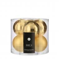 Декорация новогодняя Edelman Стеклянные шары золотые, 6 шт, диам. 10 см