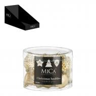 Декорация новогодняя Edelman Новогодние украшения, золотые, 14 шт, стекло, 6,5×9 см