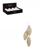 Декорация новогодняя Edelman Украшение «Шишка», шампань, дисплей, стекло, 6×3 см