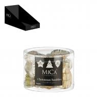 Декорация новогодняя Edelman Новогодние украшения, шампань, 14 шт, стекло, 6,5×9 см