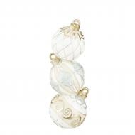 Декорация новогодняя Edelman Украшение «Шар-стопка», белое, полимерная смола, 40×14,5 см