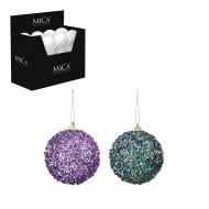 Декорация новогодняя Edelman Небьющийся шар, лилово-фиолетовый, 2 ассорти, пенопласт, диам. 8 см