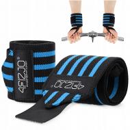 Лямки штангіста 4fizjo (кистьові бинти) Wrist Wraps Black/Blue (P-5907739317445) 4FJ0411 чорний/синій