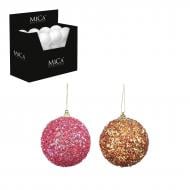 Декорация новогодняя Edelman Небьющийся шар, фуксия-оранжевый, 2 ассорти, пенопласт, диам. 8 см
