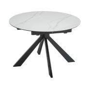 Стіл обідній Prestol Асті 1100(1400)x1100x760мм білий/чорний