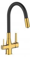 Смеситель для кухни Invena GLAMOUR с фильтром черный/золотой BZ-02-F09