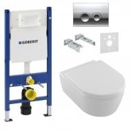 Система инсталляции Geberit Duofix 458.126.00.1 + Delta 21 115.125.21.1 хром + Villeroy & Boch Avento 5656HR01