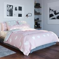 Комплект постельного белья Розовая любовь полуторный розовый с белым Balak Home