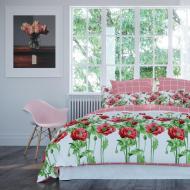 Комплект постельного белья Маковий букет полуторный цветочный принт Balak Home