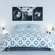 Комплект постельного белья Модерн двуспальный голубой с рисунком Balak Home