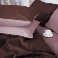 Комплект постільної білизни MirSon Satin Premium Cappuccino 0165+0211 коричневий/бежевий