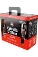 Набор пива Estrella Galicia Especial 6*0,33 л скло + бокал