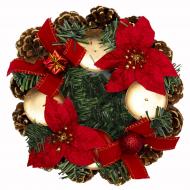 Вінок-свічник з декором червоного кольору, 23 см 930159 930159 Вінок-свічник з декором червоного кольору, 23 см 930159 930159