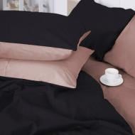 Комплект постільної білизни MirSon Satin Premium Dark Coffee 0165+0055 чорний/бежевий