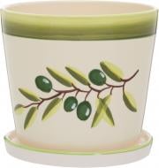 Горщик керамічний Ваш сад SL910301C/1 круглий 4,6 л білий із зеленим