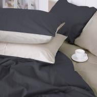 Комплект постельного белья MirSon Satin Premium Dulness 0001+0240 молочный/серый