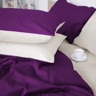 Комплект постельного белья MirSon Satin Premium Elit 0001+3220 молочный/фиолетовый