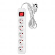 Удлинитель с выключателем NEO tools с заземлением 5 гн. белый 3 м 90-179