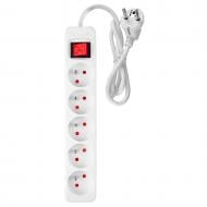 Удлинитель с выключателем NEO tools с заземлением 5 гн. белый 1,5 м 90-177