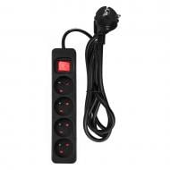 Удлинитель с выключателем NEO tools с заземлением 4 гн. черный 1,5 м 90-184