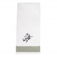 Полотенце вафельное с вышивкой Лесная веточка 50x70 см BILTEX белый с рисунком