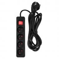 Удлинитель с выключателем NEO tools с заземлением 4 гн. черный 3 м 90-185