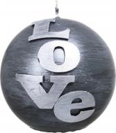 Свеча декоративная Love, d=10 см, серая Pako-If