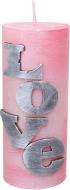 Свеча декоративная Love, d=5,5 см, h=13 см, розовая Pako-If