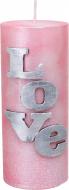 Свеча декоративная Love, d=6,5 см, h=15 см, розовая Pako-If Свеча декоративная Love, d=6,5 см, h=15 см, розовая Pako-If