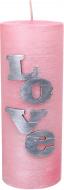 Свеча декоративная Love, d=7 см, h=18 см, розовая Pako-If Свеча декоративная Love, d=7 см, h=18 см, розовая Pako-If