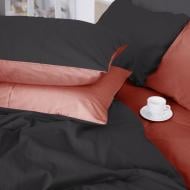 Комплект постельного белья MirSon Satin Premium Montane 0132+0240 серый/розовый