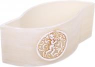 Свічник ліхтарик-човник Амур, 28 см, бежевий Pako-If