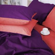 Комплект постільної білизни MirSon Satin Premium Pion 0132+3220 рожевий/фіолетовий