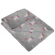 Плед Моя планета единорог на сером 90x100 см 671 Светло-серая