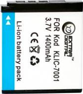 Аккумулятор EXTRADIGITAL Kodak KLIC-7001 1400мА*ч (DV00DV1153) Аккумулятор EXTRADIGITAL Kodak KLIC-7001 1400мА*ч (DV00DV1153)