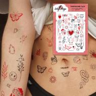 Тату временное Arley Sign Черно красная эклектика