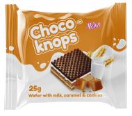 Вафлі CHOCO-KNOPS з молочними начинками з карамеллю та арахісом 25 г