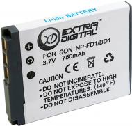 Аккумулятор EXTRADIGITAL Sony NP-BD1 750мА*ч (BDS2644)