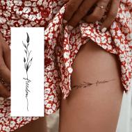 Тату тимчасове Arley Sign Квіти говорять: freedom