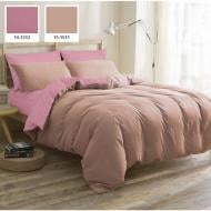 Комплект постельного белья Nazaret 17-1608+15-1214 Mikrosatin Premium 200х220 см розовый/коричневый MirSon