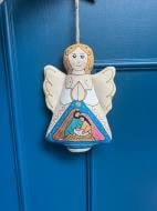 Сувенир ароматизированный ванильный Koza Dereza Manufacture Ангел со святой семьей большой 21 см бело-синий 2009027014