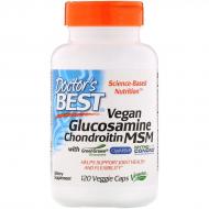 Вегетаріанський глюкозамін хондроїтин та ЧСЧ Doctor's Best Glucosamine Chondroitin MSM 120 капсул (DRB00500)