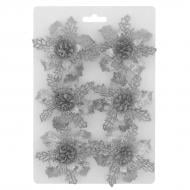 Набір новорічного декору MIS LT Різдвяник міні 6 шт. срібний