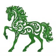 Подвеска MIS LT Лошадка ажурная 11 см зеленый