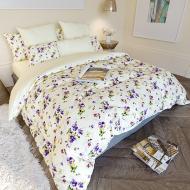 Комплект постельного белья Вайлет семейный цветочный принт ТЕП