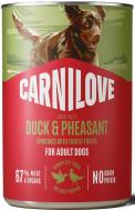 Корм влажный для собак Carnilove Duck & Pheasant паштет утка и фазан 400 г
